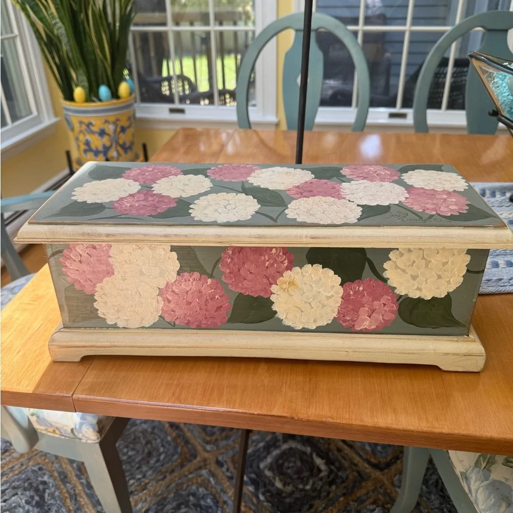 Floral Hand-Painted Decorative Wood Box